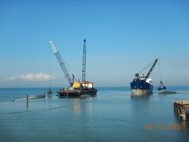 Dredging Works using Grab Dredger